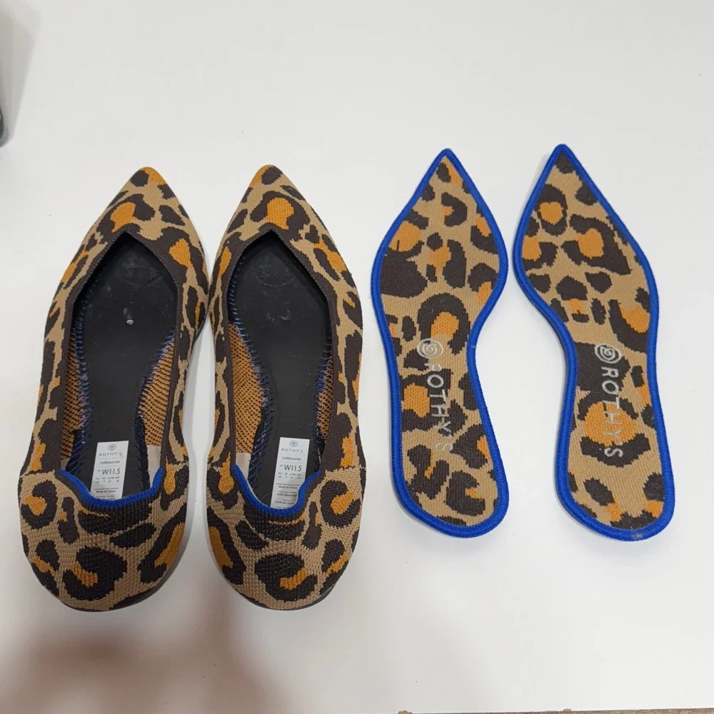 Rothy’s The Point Big Cat Leopard Print Flats - Picture 15 of 17